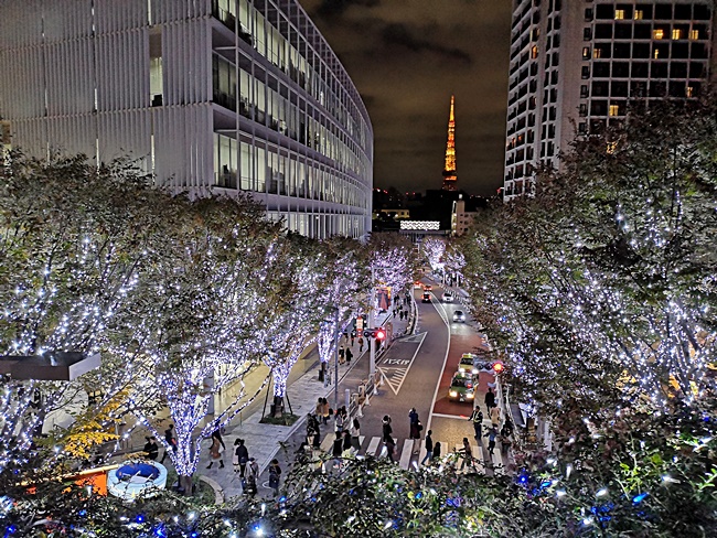 【六本木聖誕點燈】櫸樹板大道夜景,東京鐵塔搭配漂亮燈飾經典圖 @小環妞 幸福足跡